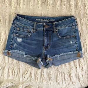 American Eagle Outfitters Distressed Blue Jean Shorts